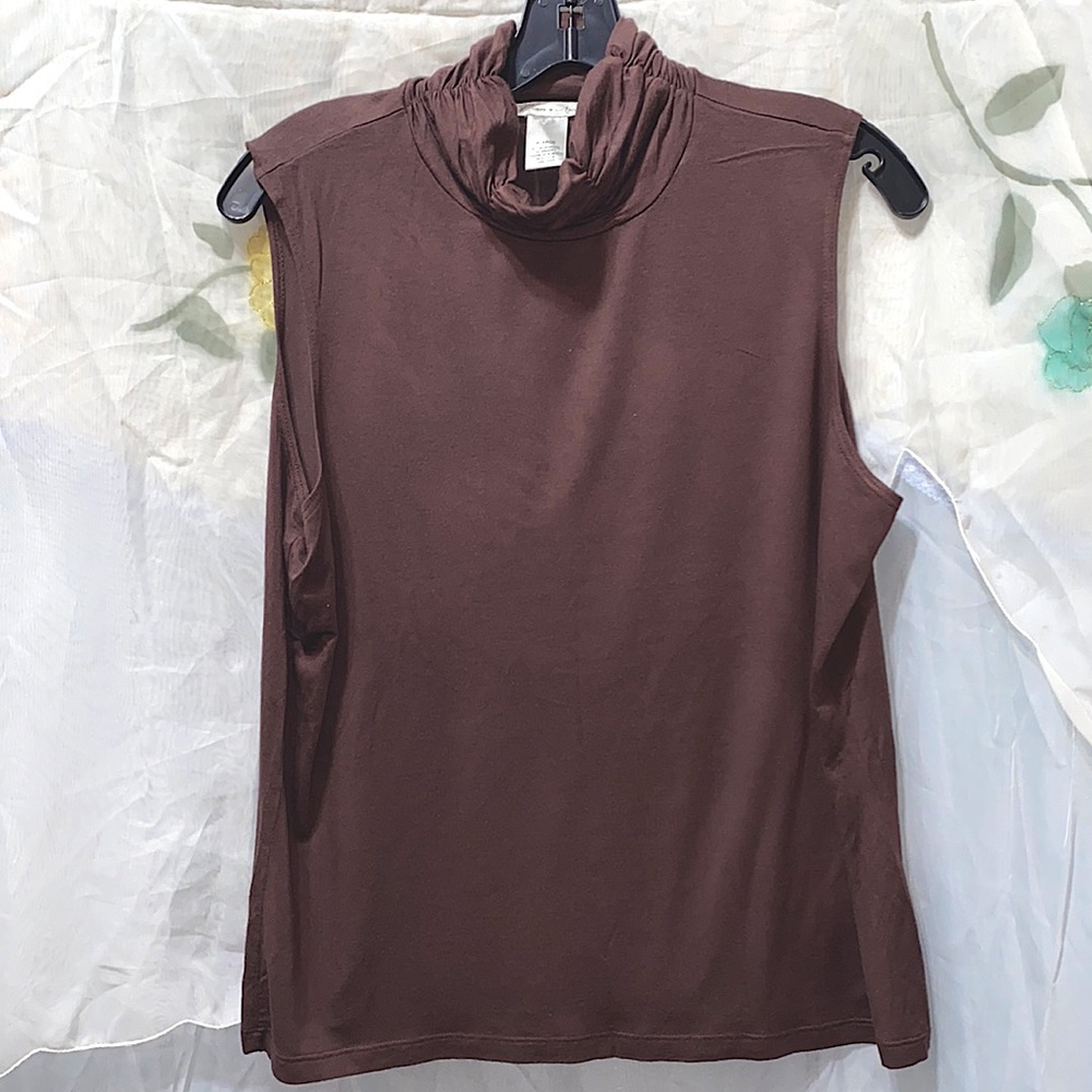 JILLIAN NICOLE BROWN TURTLE NECK TANK SZ XL